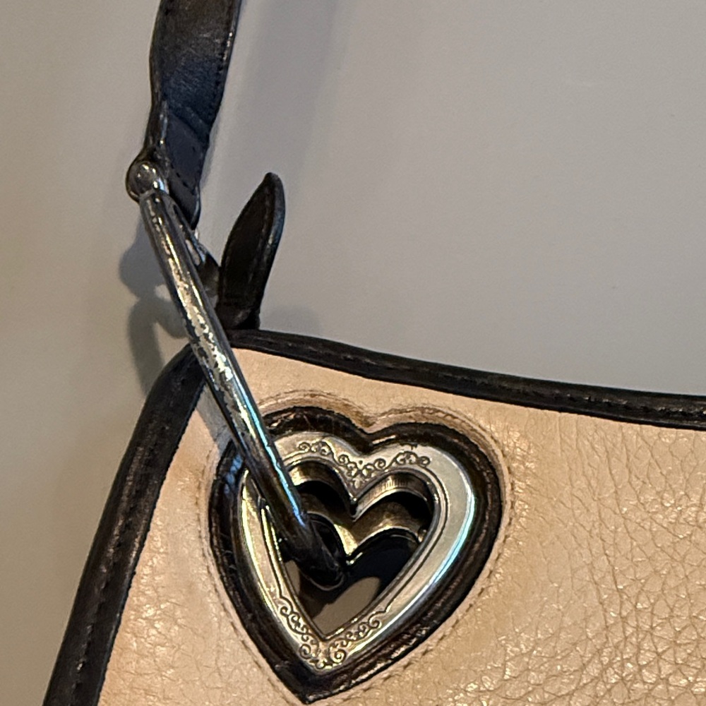 Brighton Black and Cream Shoulder Bag with heart cutout - Picture 2 of 7